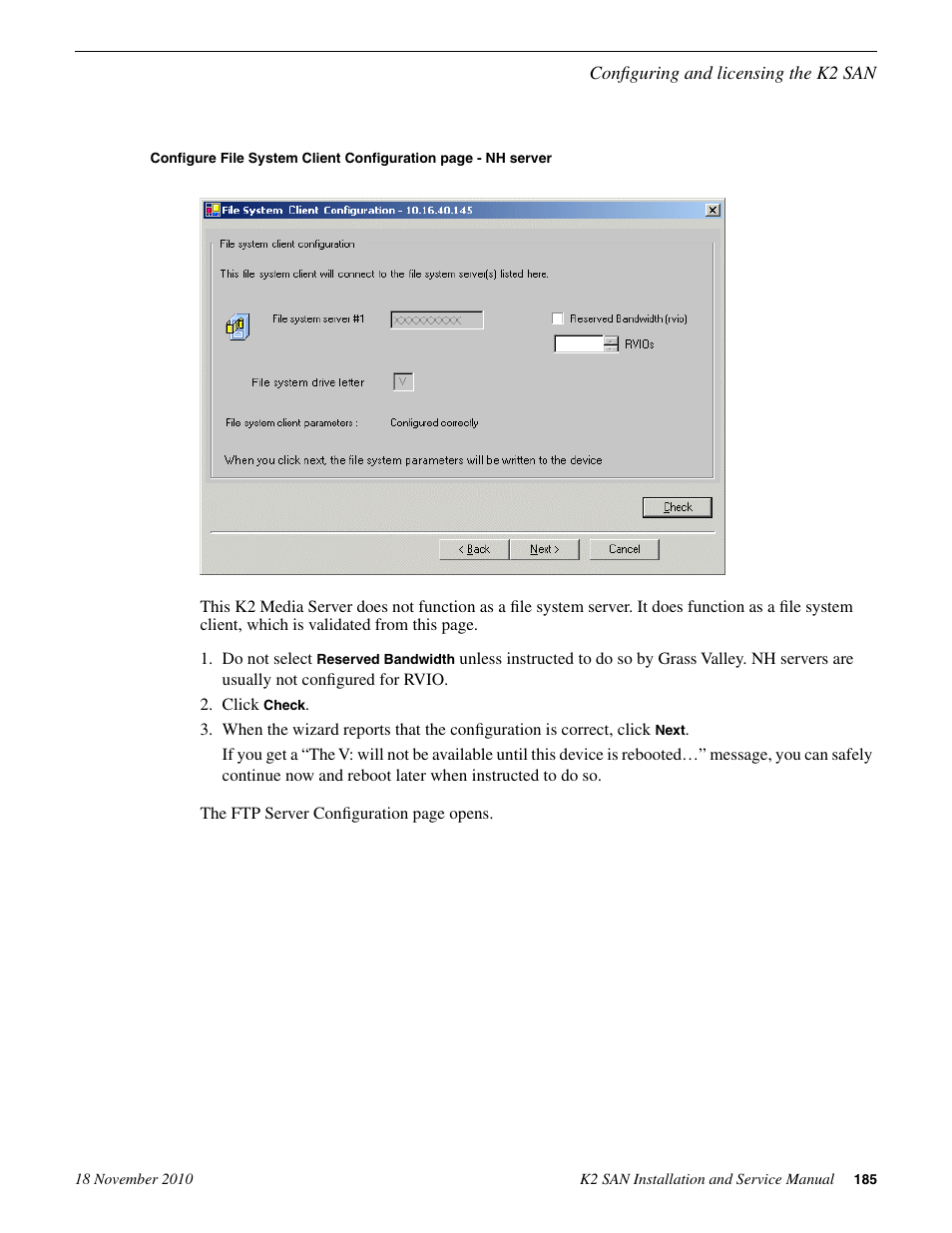 Grass Valley K2 Summit Storage Area Network Installation User Manual | Page 185 / 362