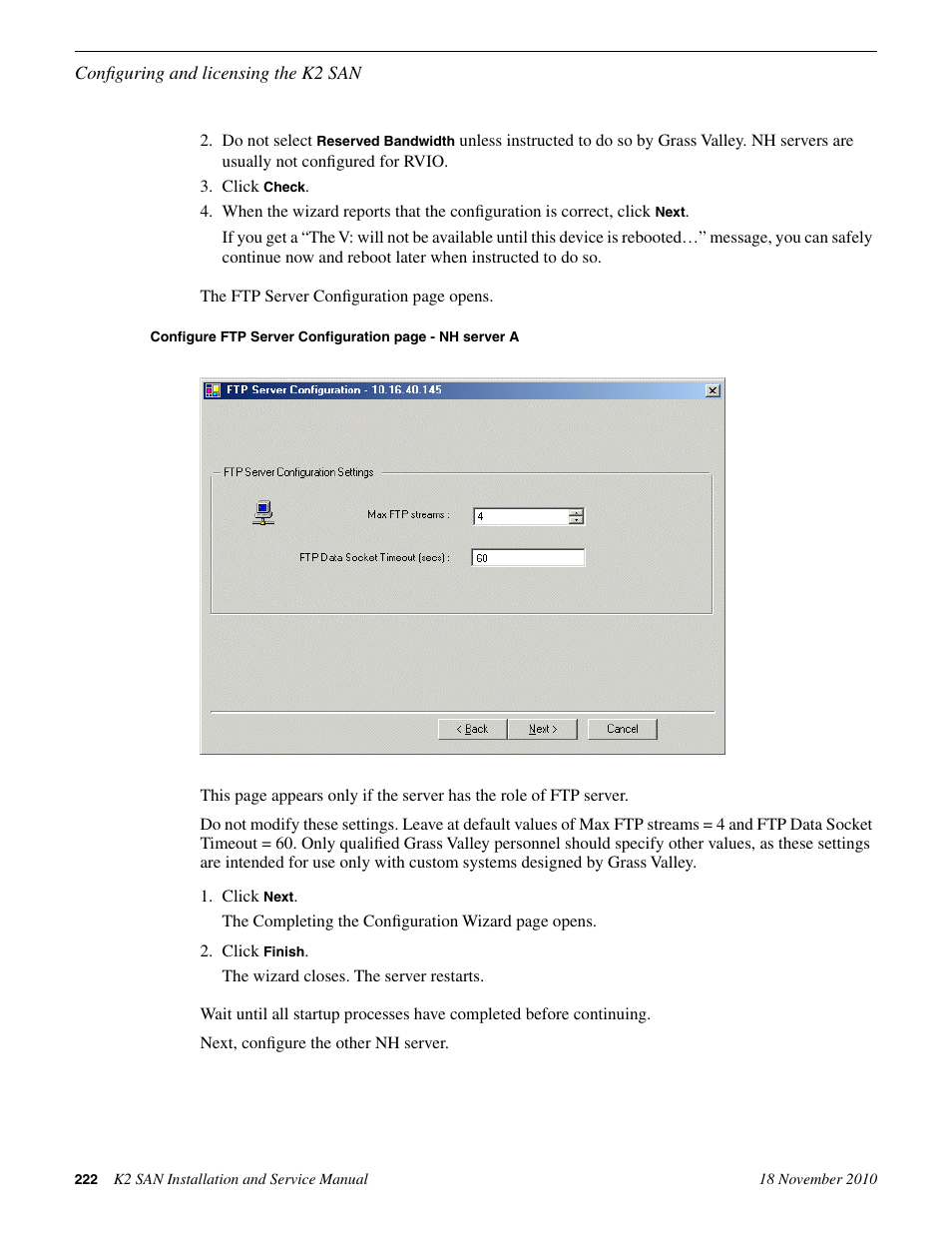 Grass Valley K2 Summit Storage Area Network Installation User Manual | Page 222 / 362
