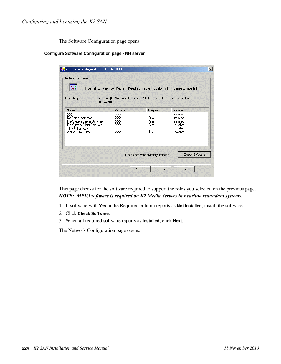 Grass Valley K2 Summit Storage Area Network Installation User Manual | Page 224 / 362