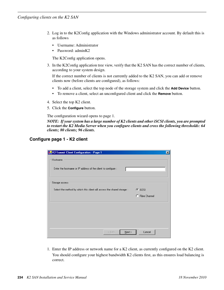 Grass Valley K2 Summit Storage Area Network Installation User Manual | Page 234 / 362
