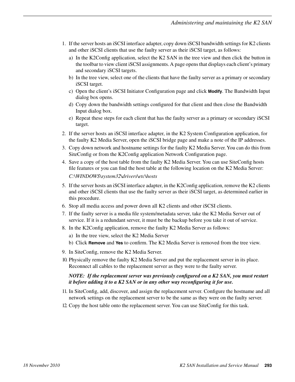 Grass Valley K2 Summit Storage Area Network Installation User Manual | Page 293 / 362