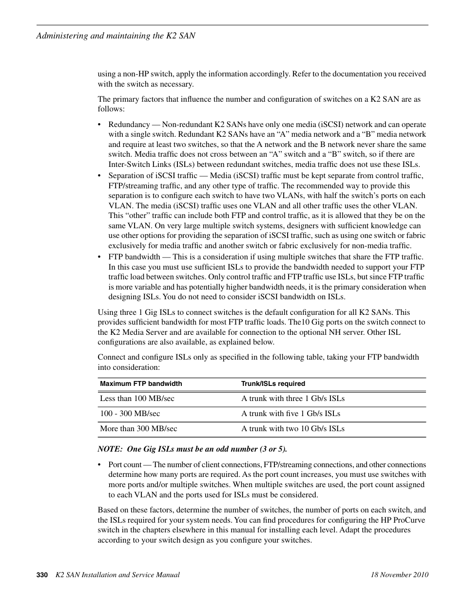 Grass Valley K2 Summit Storage Area Network Installation User Manual | Page 330 / 362