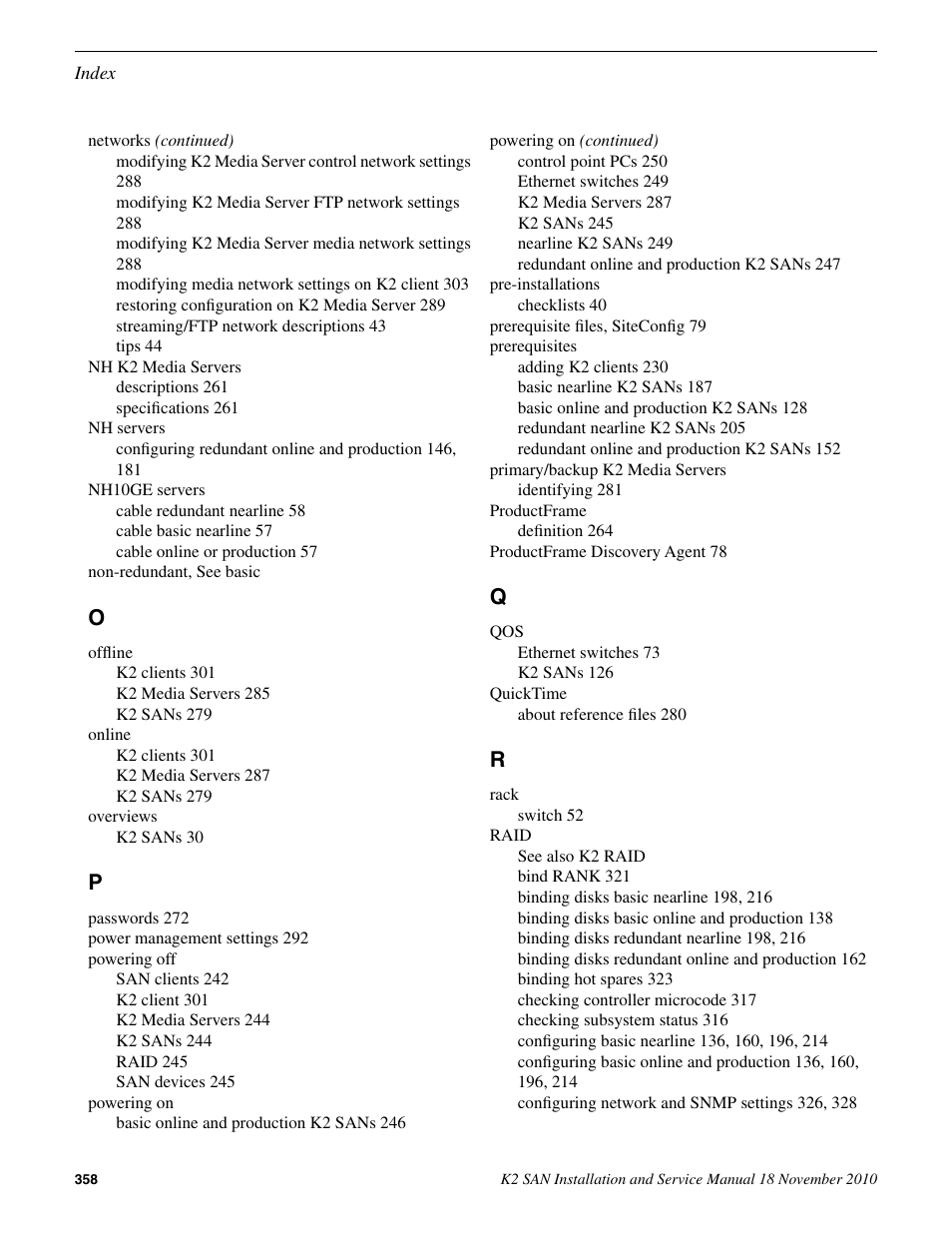 Grass Valley K2 Summit Storage Area Network Installation User Manual | Page 358 / 362