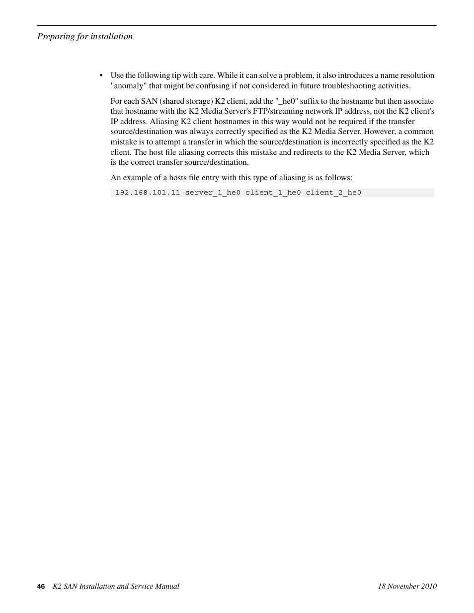 Grass Valley K2 Summit Storage Area Network Installation User Manual | Page 46 / 362