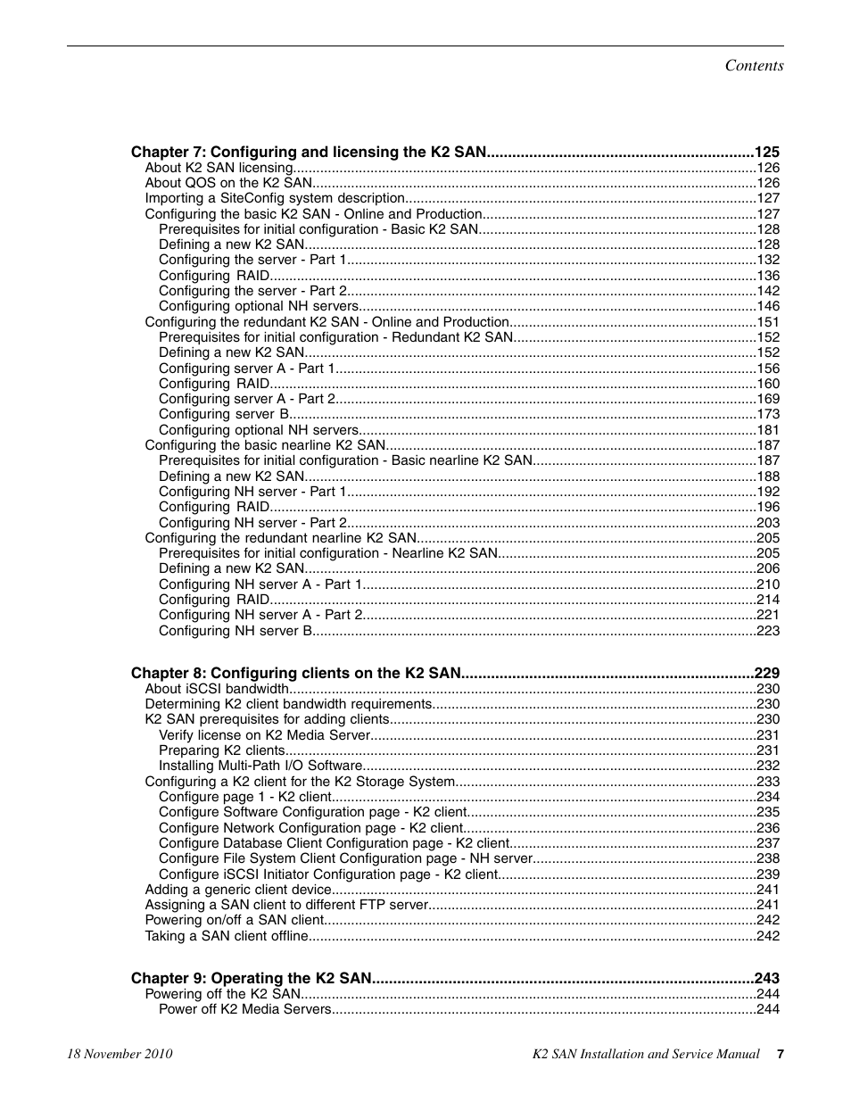 Grass Valley K2 Summit Storage Area Network Installation User Manual | Page 7 / 362