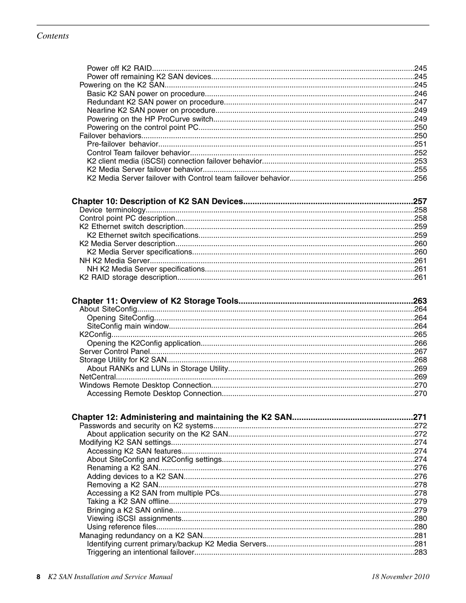Grass Valley K2 Summit Storage Area Network Installation User Manual | Page 8 / 362