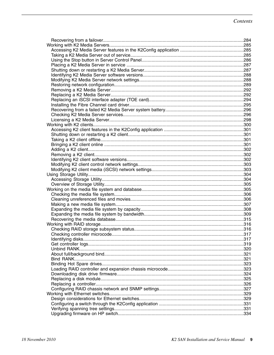 Grass Valley K2 Summit Storage Area Network Installation User Manual | Page 9 / 362