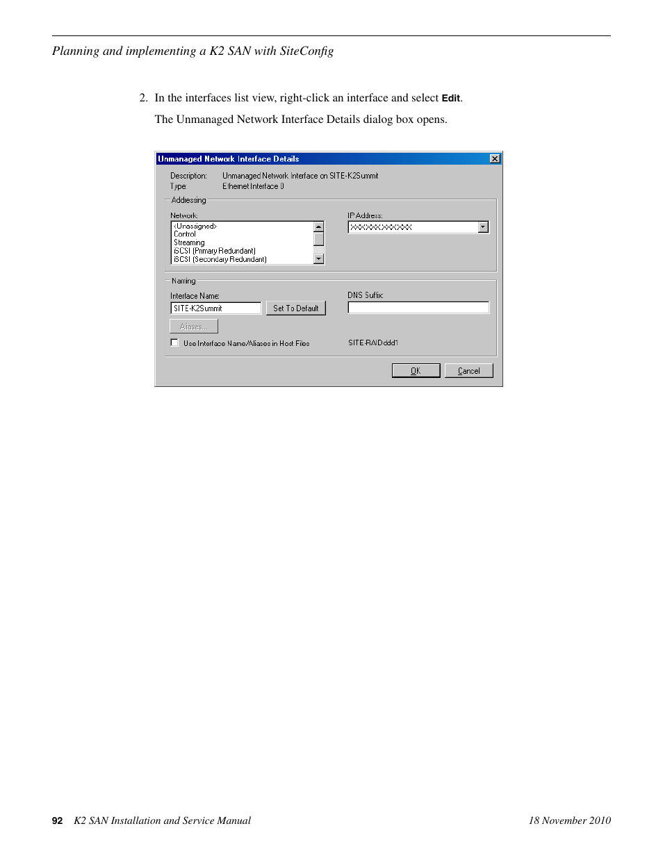 Grass Valley K2 Summit Storage Area Network Installation User Manual | Page 92 / 362