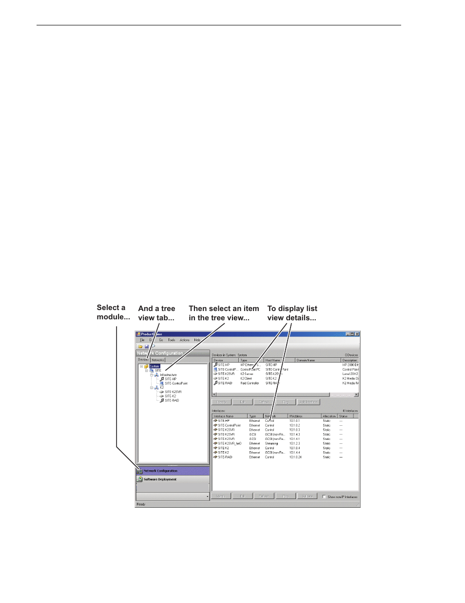 Siteconfig - a productframe application | Grass Valley K2 Summit Storage Area Network v.7.1 User Manual | Page 385 / 505