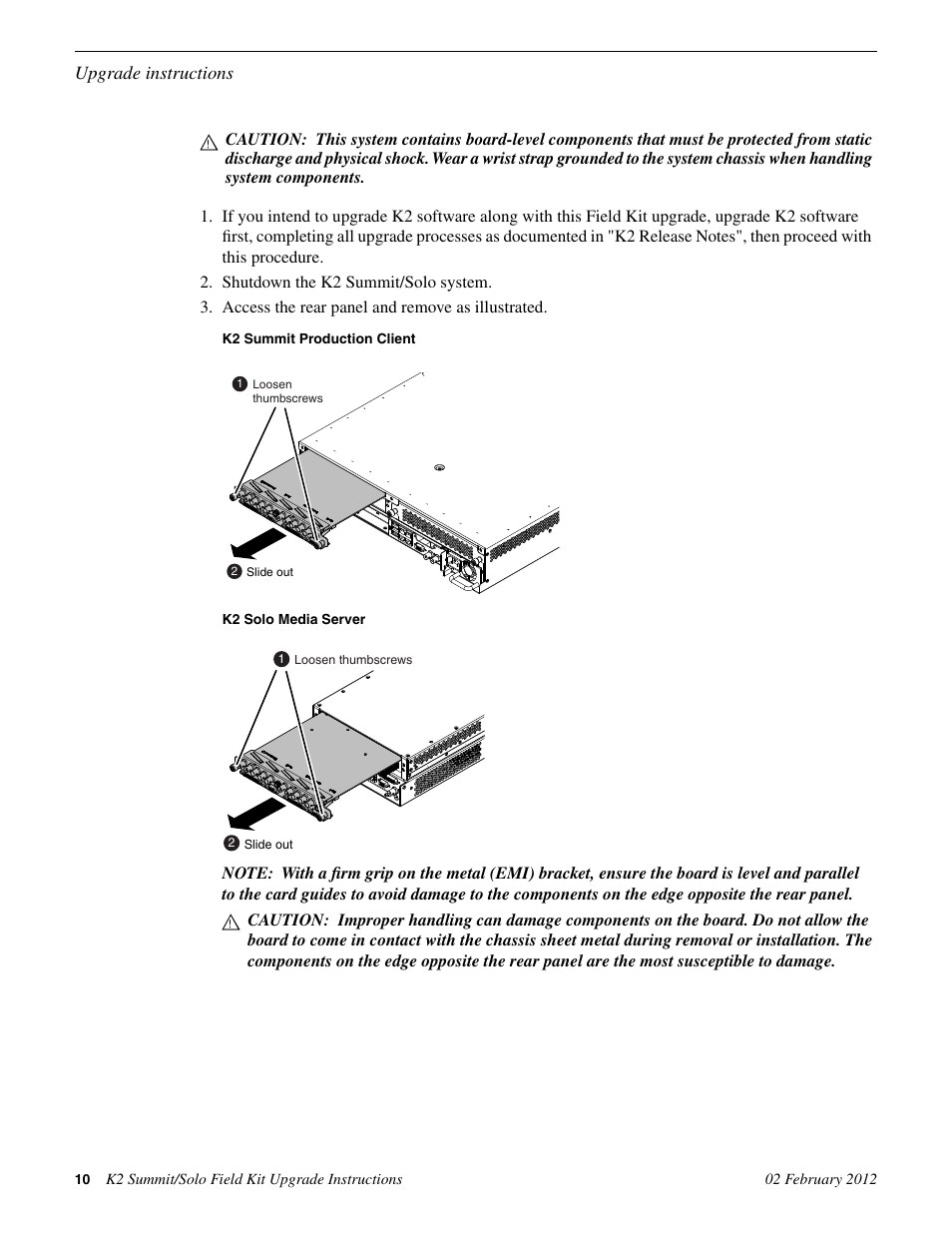 Upgrade instructions | Grass Valley K2 Summit Client Upgrade Instructions v.8.x Mar.02 2012 User Manual | Page 10 / 37