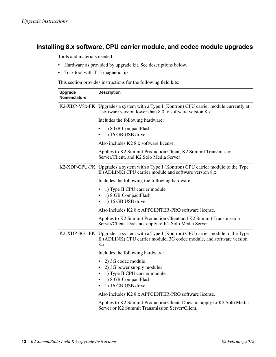 Grass Valley K2 Summit Client Upgrade Instructions v.8.x Mar.02 2012 User Manual | Page 12 / 37