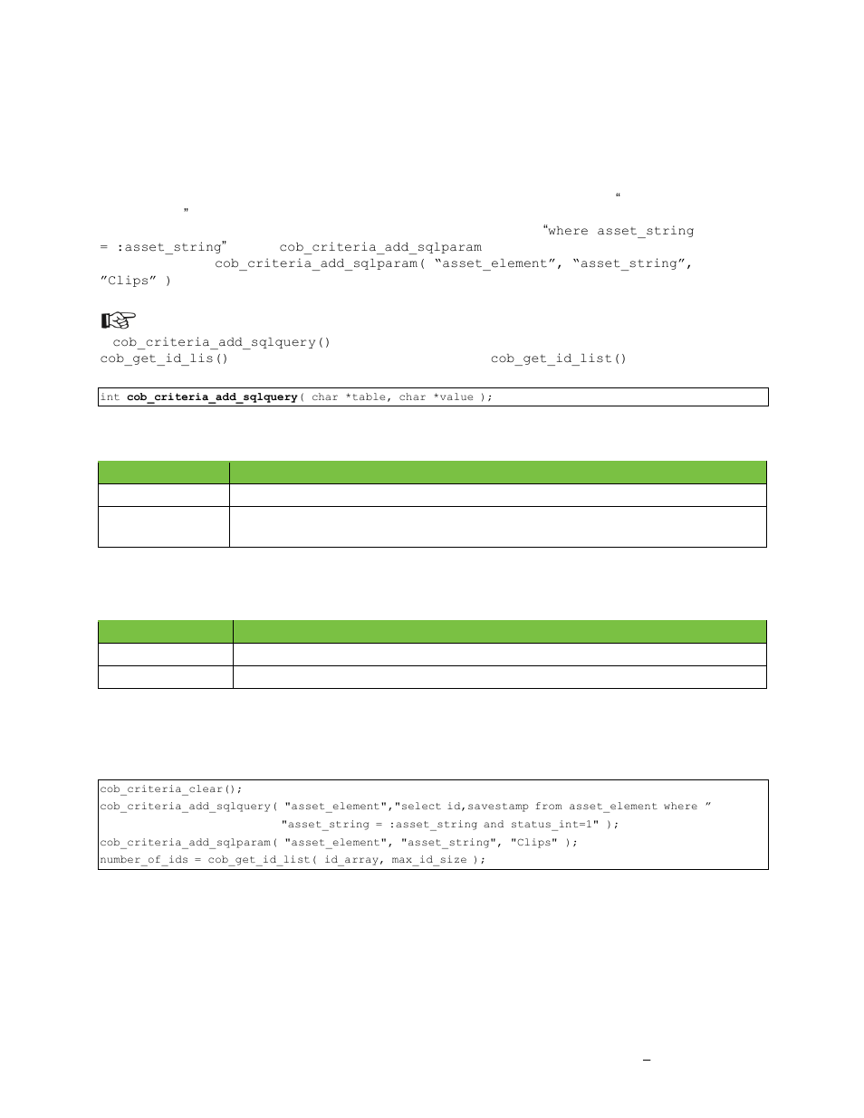 Adding a criterion that contains a sql-query, 5 adding a criterion that contains a sql-query | Grass Valley K2 TX/MAM Database Protocol Manual v.2.2 User Manual | Page 12 / 38