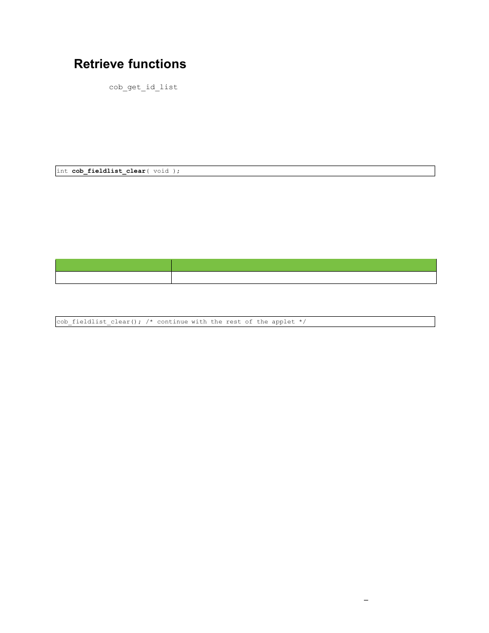 Retrieve functions | Grass Valley K2 TX/MAM Database Protocol Manual v.2.2 User Manual | Page 15 / 38
