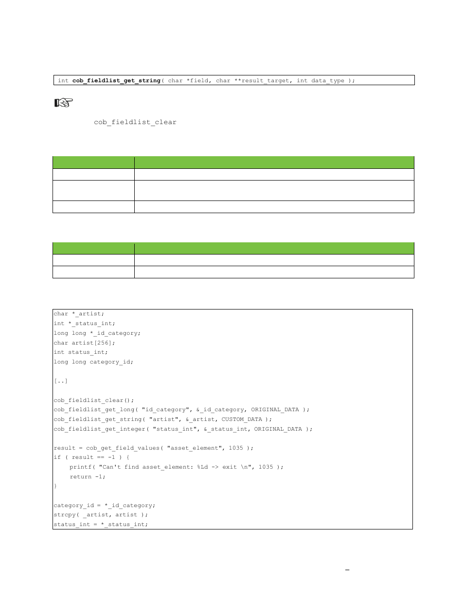 Adding a field request for a string database field | Grass Valley K2 TX/MAM Database Protocol Manual v.2.2 User Manual | Page 18 / 38