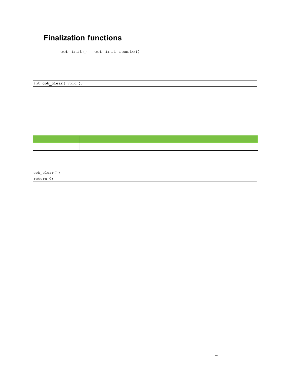 Finalization functions, Cleaning up the library | Grass Valley K2 TX/MAM Database Protocol Manual v.2.2 User Manual | Page 29 / 38