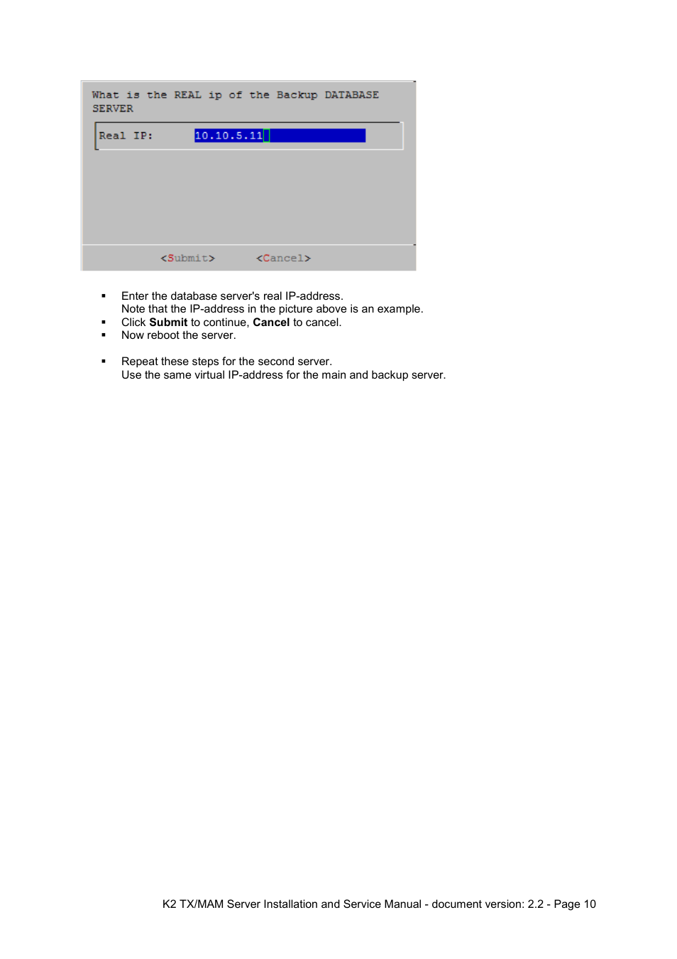 Grass Valley K2 TX/MAM Server Installation v.2.2 User Manual | Page 10 / 16