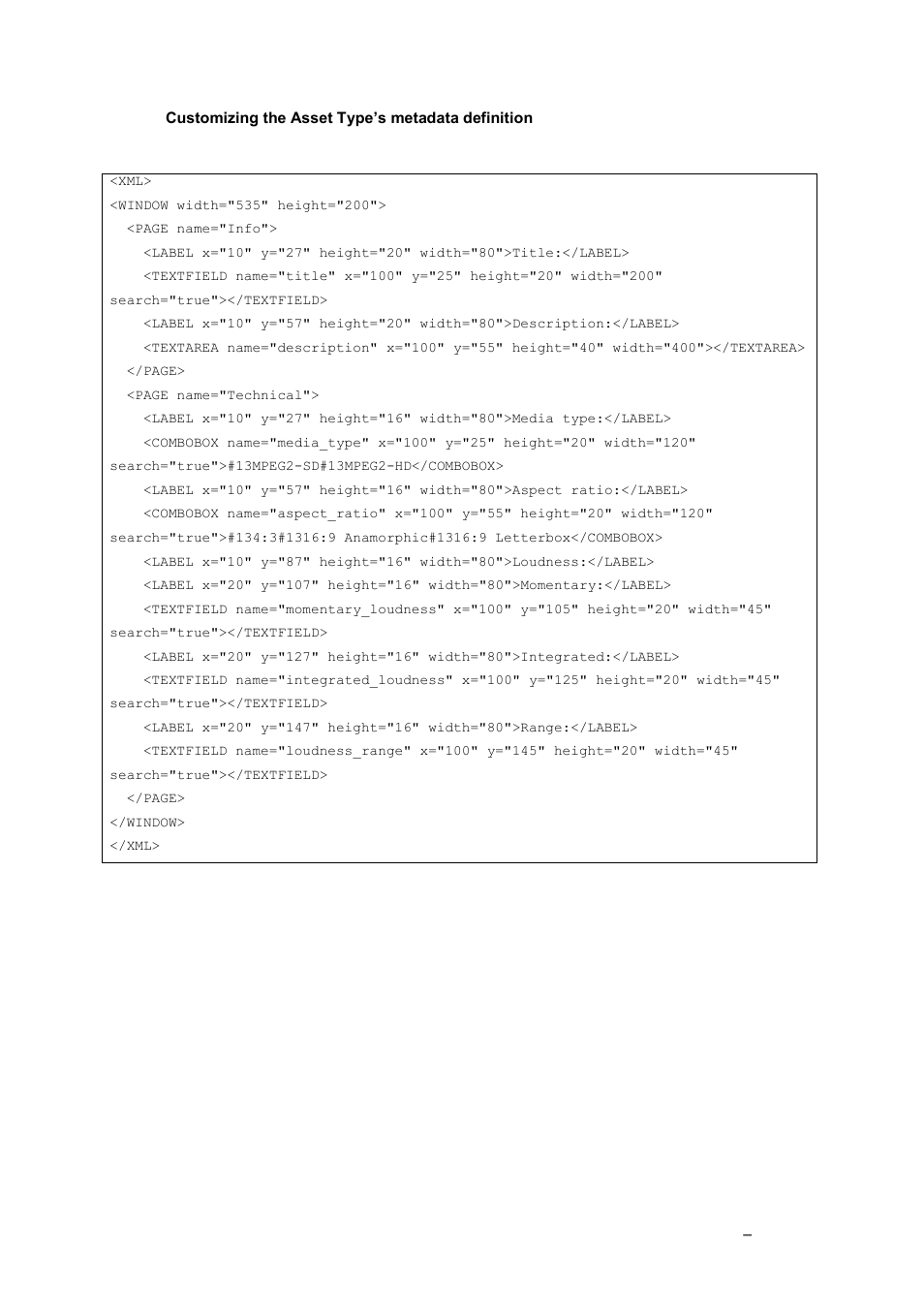 Customizing the asset type’s metadata definition | Grass Valley K2 TX/MAM User Manual v.2.4 User Manual | Page 24 / 71