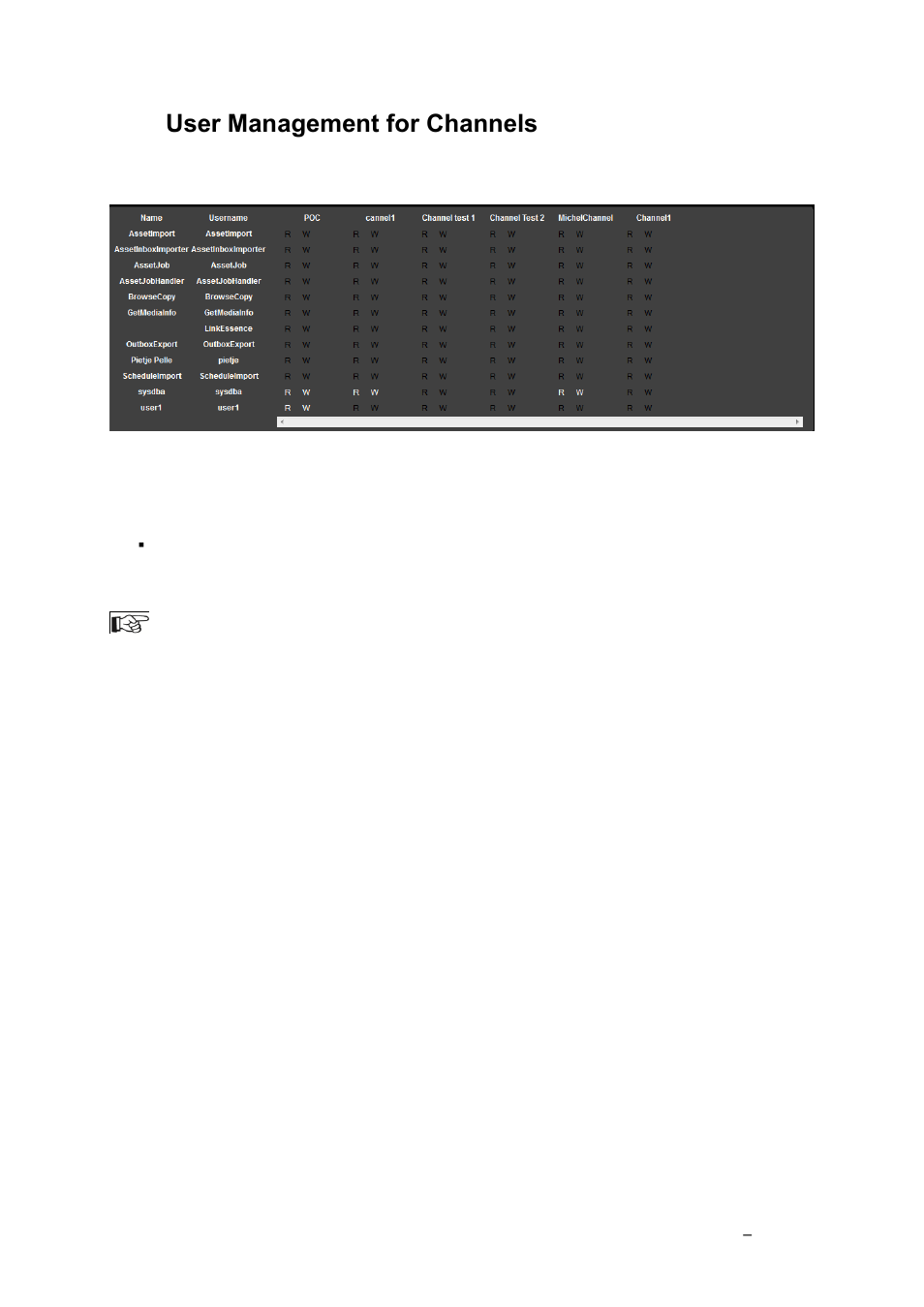 User management for channels | Grass Valley K2 TX/MAM User Manual v.2.4 User Manual | Page 54 / 71