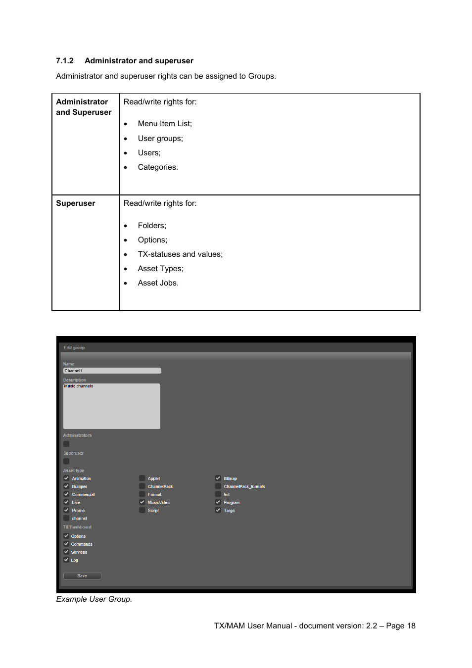 2 administrator and superuser, Administrator and superuser | Grass Valley K2 TX/MAM User Manual v.2.2 User Manual | Page 18 / 57