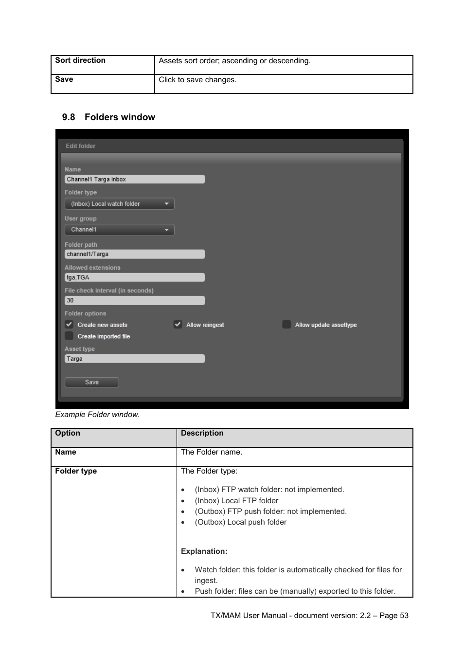 8 folders window, Folders window | Grass Valley K2 TX/MAM User Manual v.2.2 User Manual | Page 53 / 57