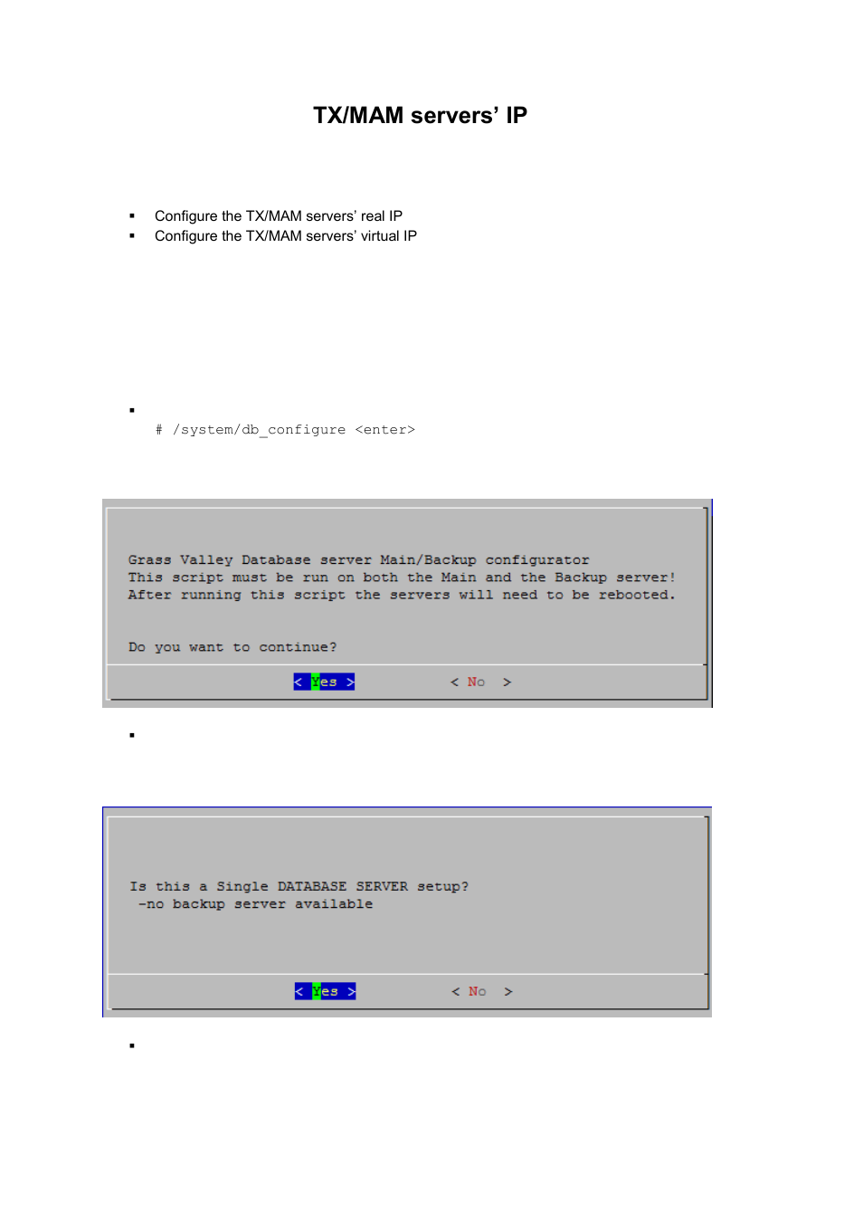 Configuring the tx/mam servers’ ip-addresses, 6 configuring the tx/mam servers’ ip-addresses | Grass Valley K2 TX/MAM Server User Manual v.2.4 User Manual | Page 5 / 15