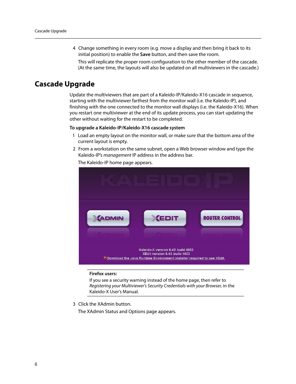 Cascade upgrade | Grass Valley Kaleido-IP with Kaleido-X16 Cascade Manual User Manual | Page 8 / 15