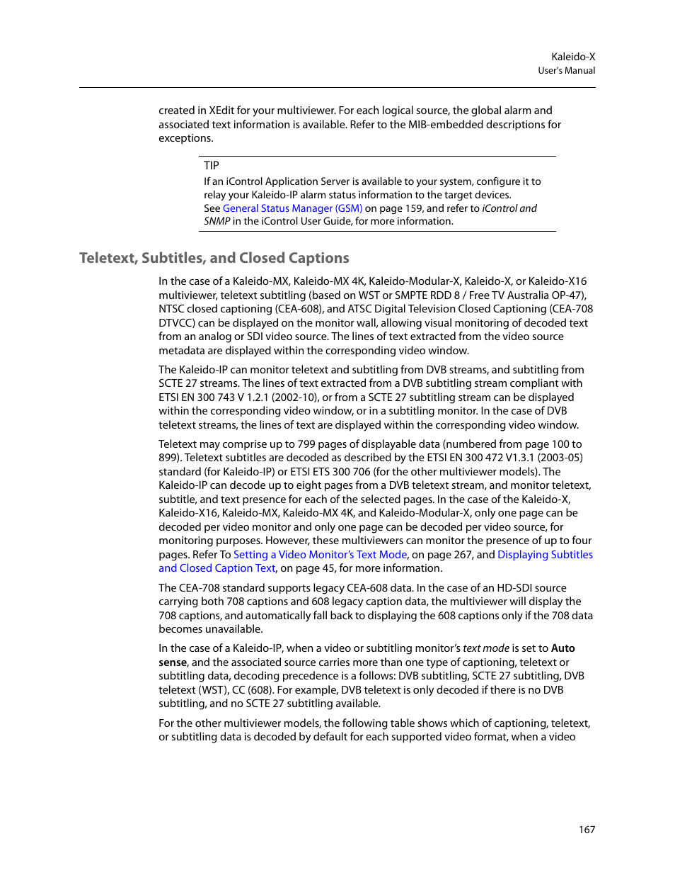 Teletext, subtitles, and closed captions | Grass Valley Kaleido-X v.7.80 User Manual | Page 175 / 557