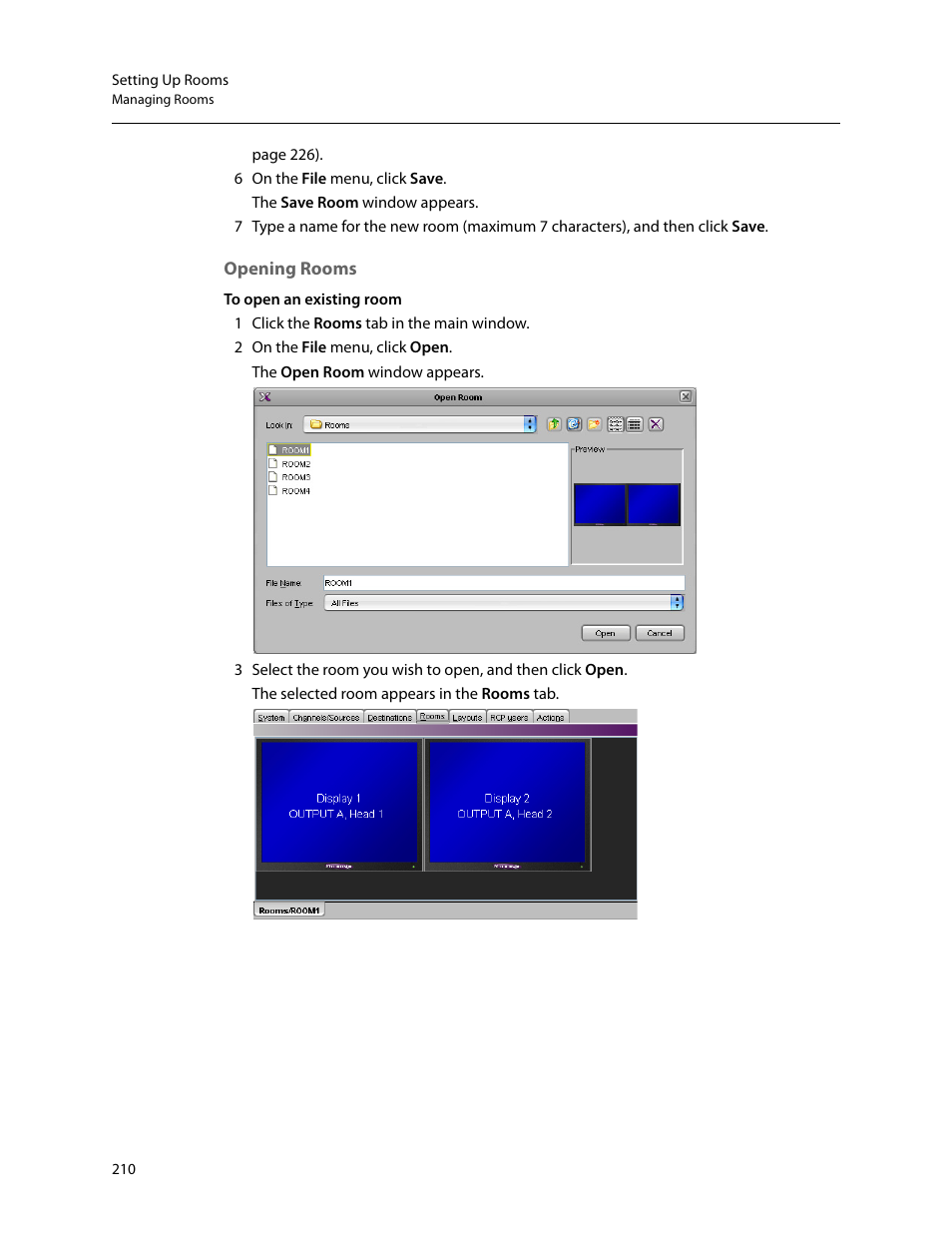 Opening rooms | Grass Valley Kaleido-X v.7.80 User Manual | Page 218 / 557
