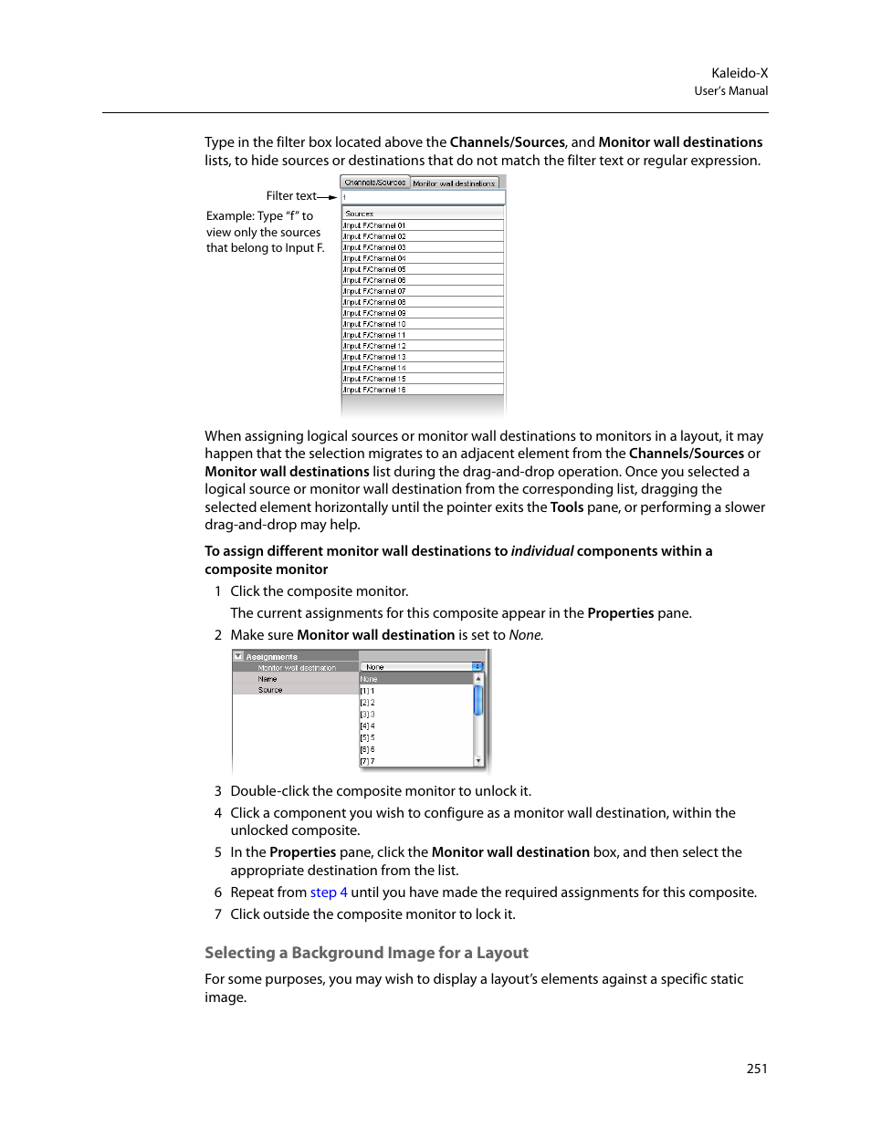 Selecting a background image for a layout | Grass Valley Kaleido-X v.7.80 User Manual | Page 259 / 557