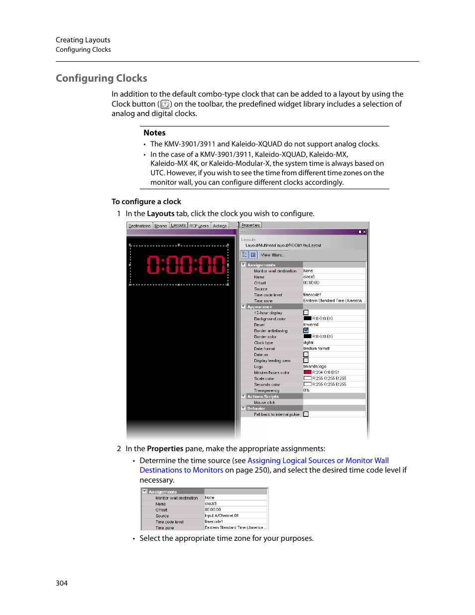 Configuring clocks | Grass Valley Kaleido-X v.7.80 User Manual | Page 312 / 557