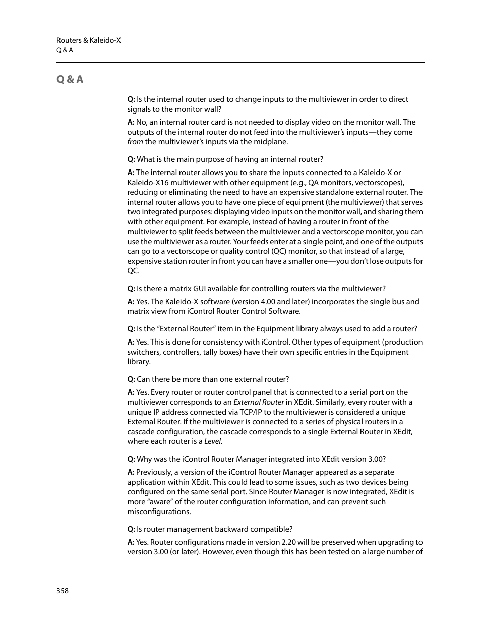 Q & a | Grass Valley Kaleido-X v.7.80 User Manual | Page 366 / 557