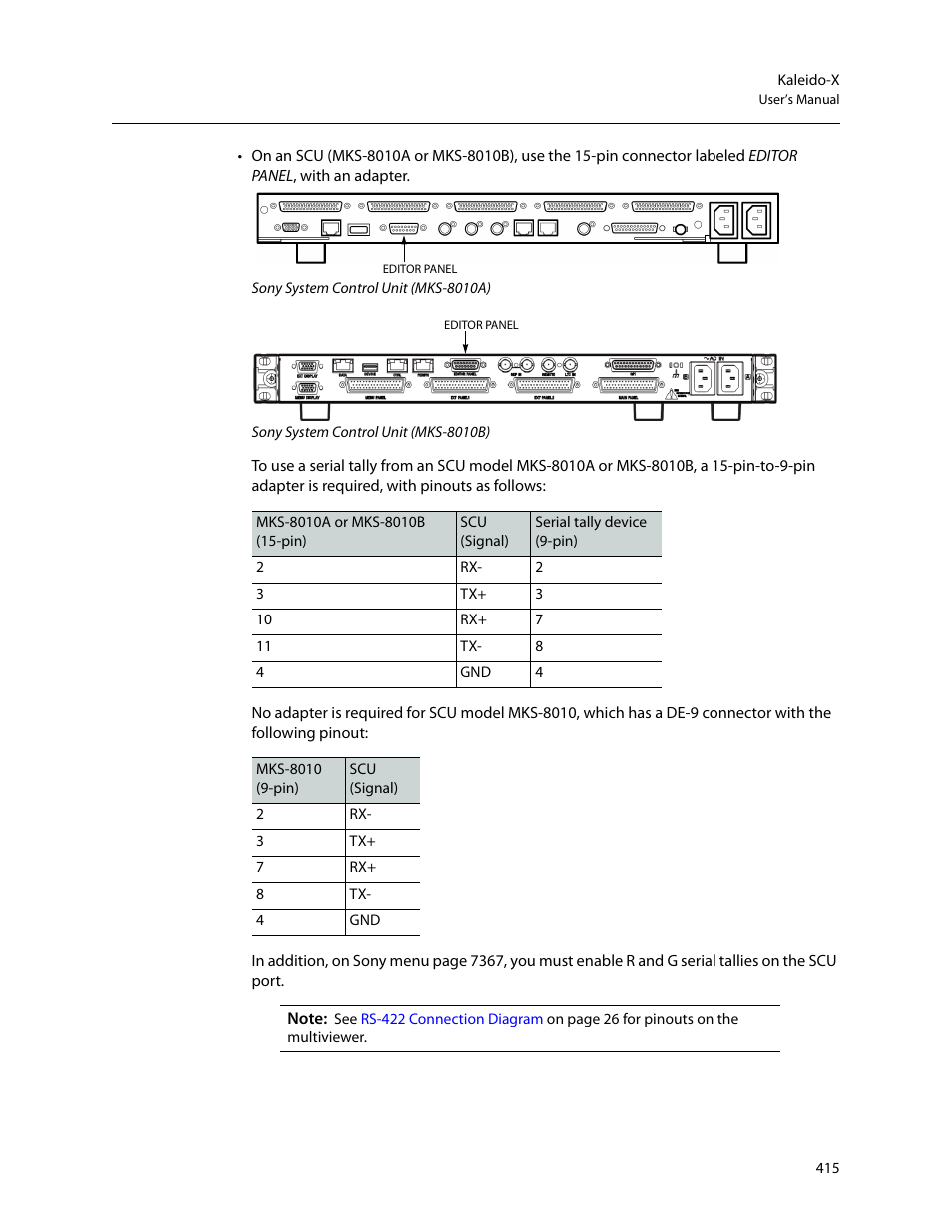 Grass Valley Kaleido-X v.7.80 User Manual | Page 423 / 557