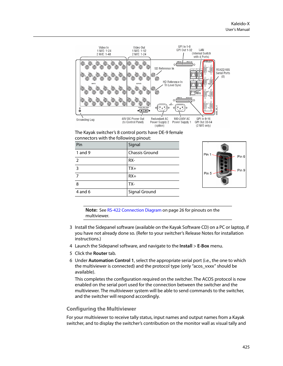 Configuring the multiviewer | Grass Valley Kaleido-X v.7.80 User Manual | Page 433 / 557