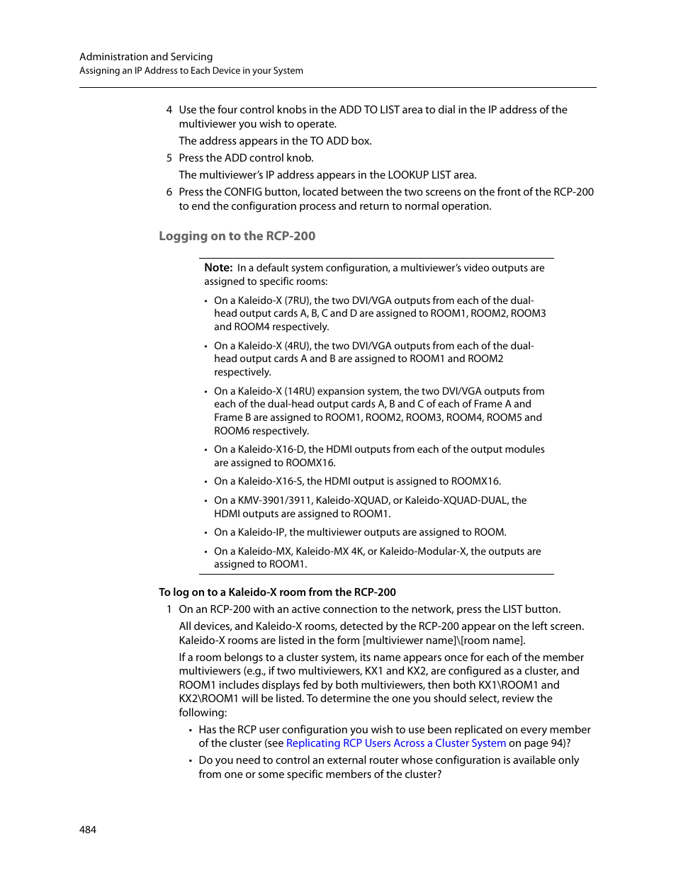Logging on to the rcp-200 | Grass Valley Kaleido-X v.7.80 User Manual | Page 492 / 557