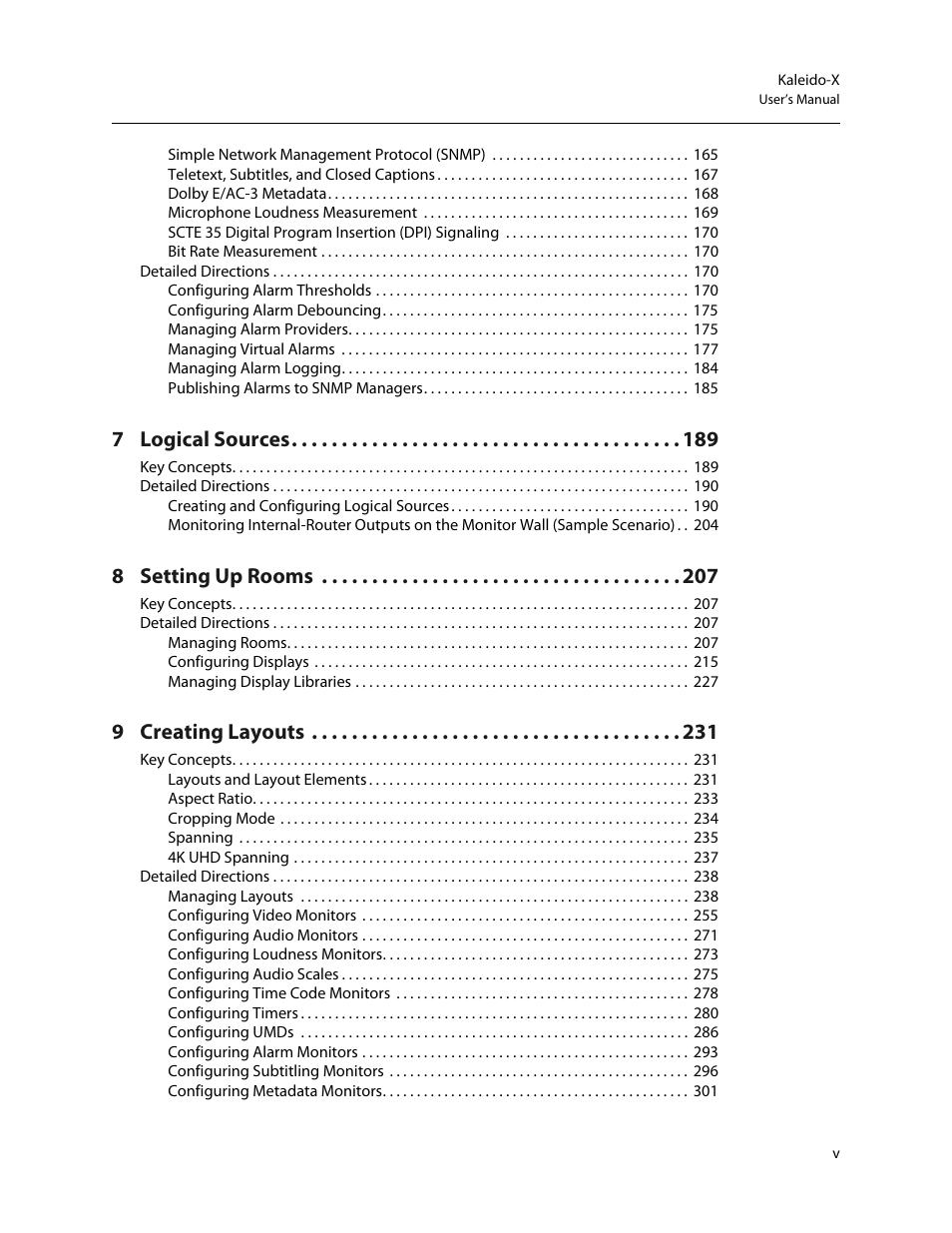 7 logical sources, 8 setting up rooms, 9 creating layouts | Grass Valley Kaleido-X v.7.80 User Manual | Page 5 / 557