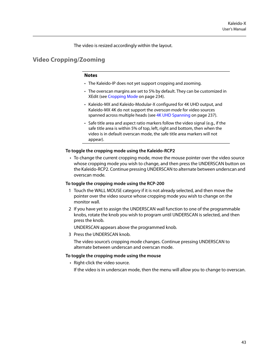 Video cropping/zooming | Grass Valley Kaleido-X v.7.80 User Manual | Page 51 / 557