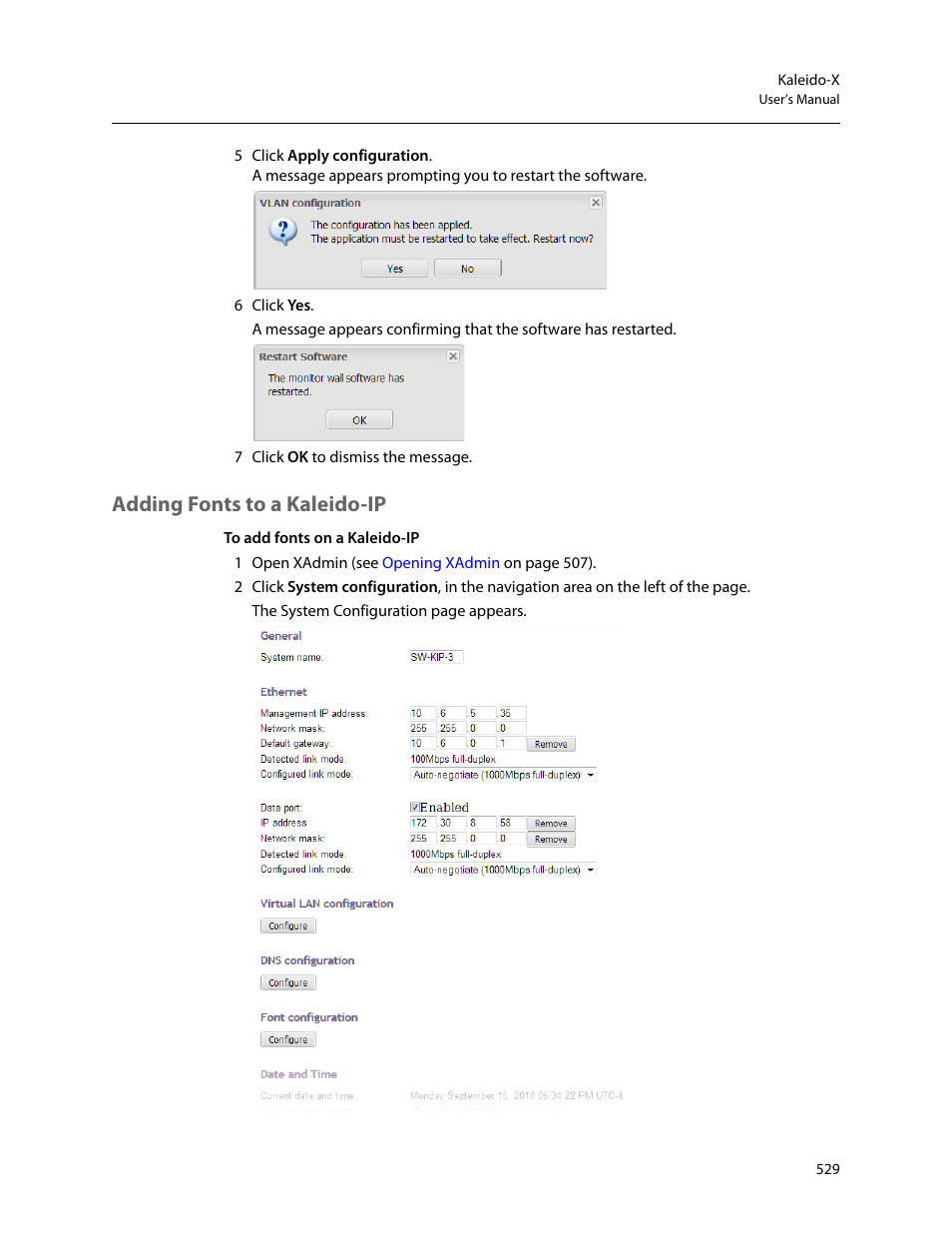 Adding fonts to a kaleido-ip | Grass Valley Kaleido-X v.7.80 User Manual | Page 537 / 557
