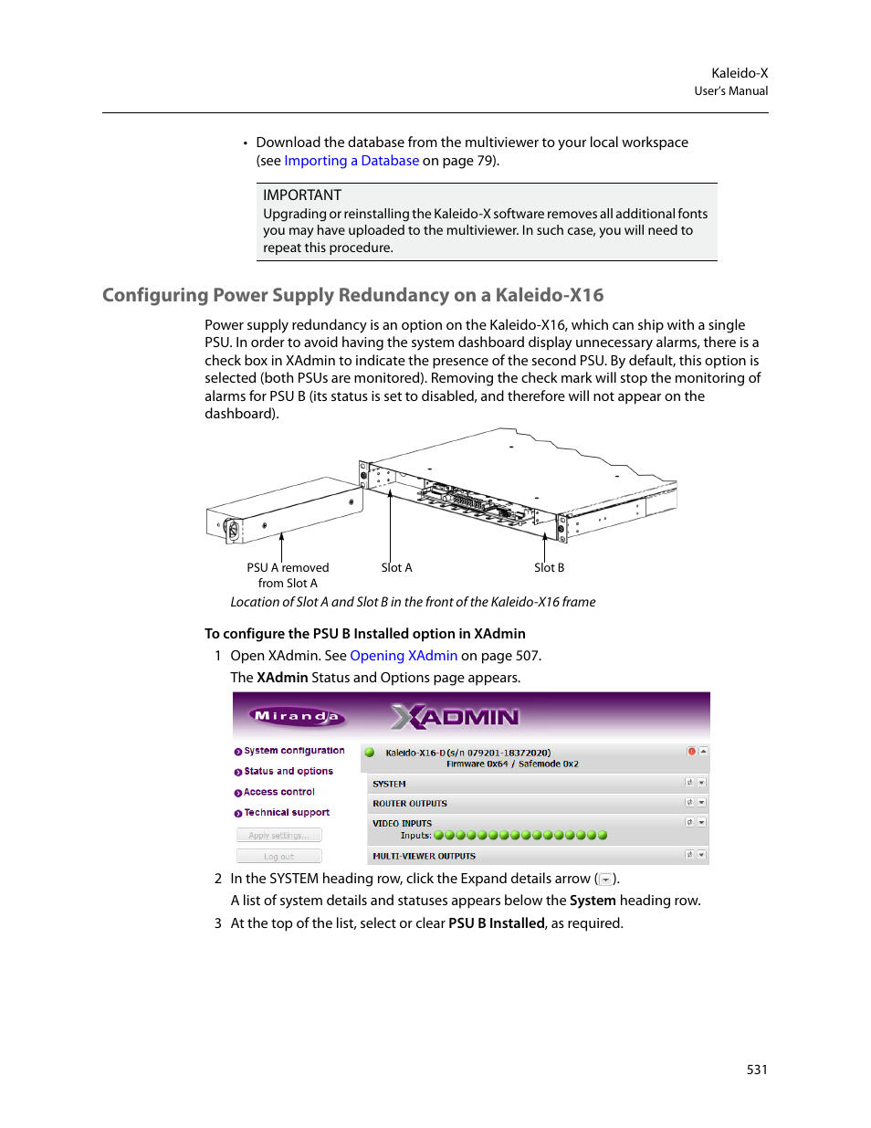 Grass Valley Kaleido-X v.7.80 User Manual | Page 539 / 557