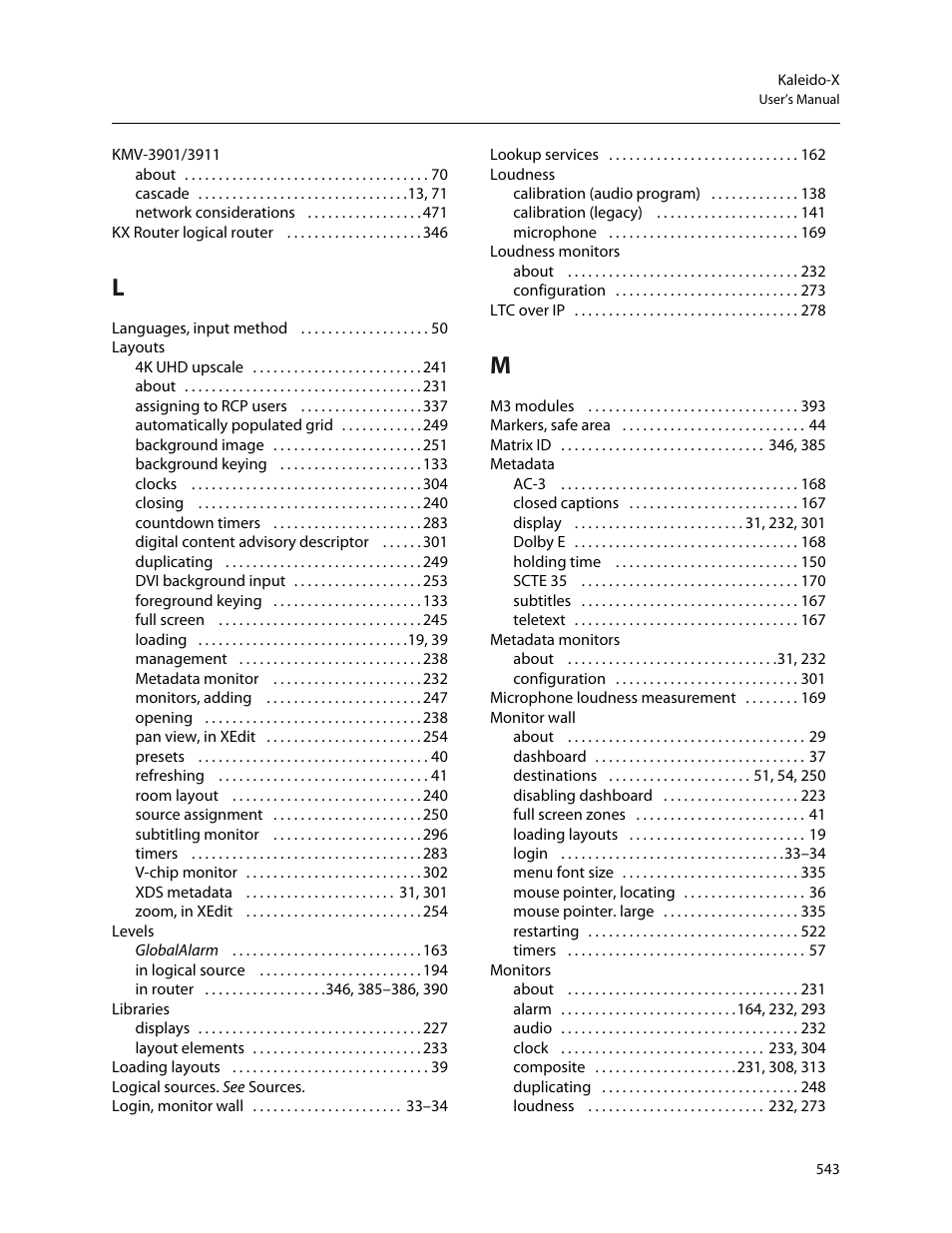Grass Valley Kaleido-X v.7.80 User Manual | Page 551 / 557