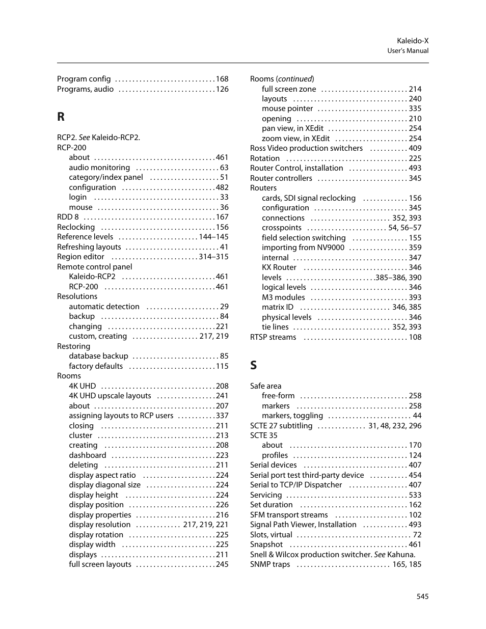 Grass Valley Kaleido-X v.7.80 User Manual | Page 553 / 557