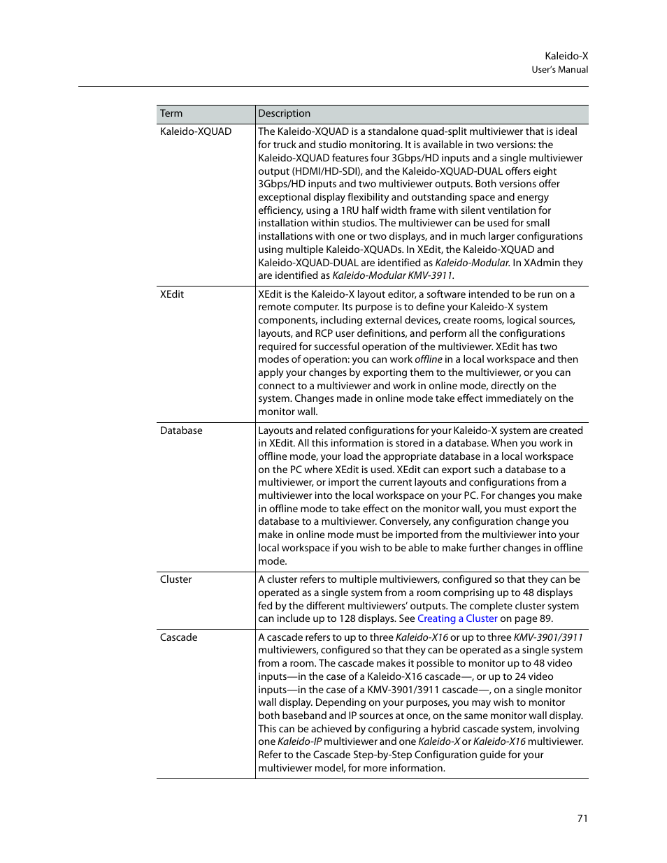 Grass Valley Kaleido-X v.7.80 User Manual | Page 79 / 557