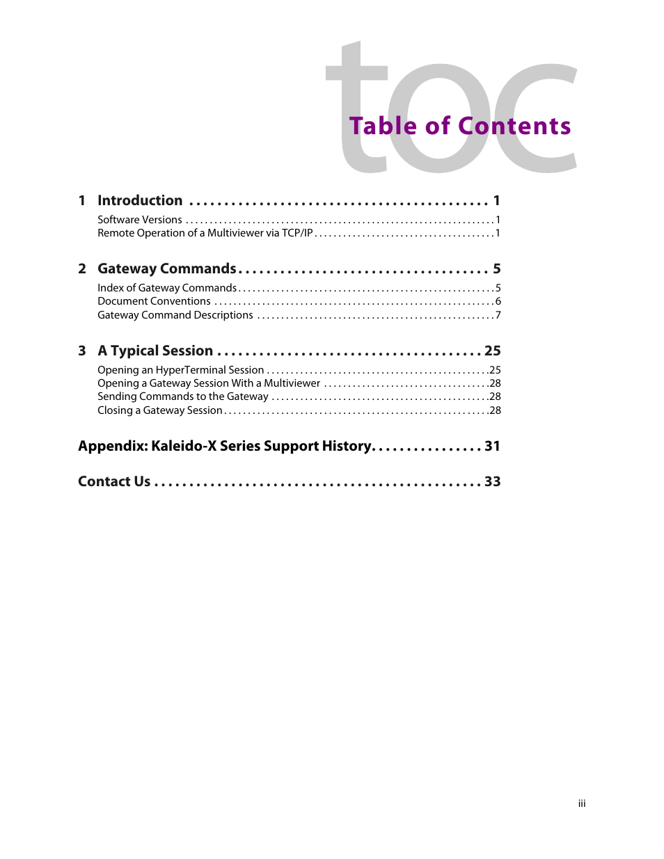 Grass Valley Kaleido Remote Control Protocol Gateway Jan.09 2014 User Manual | Page 3 / 37
