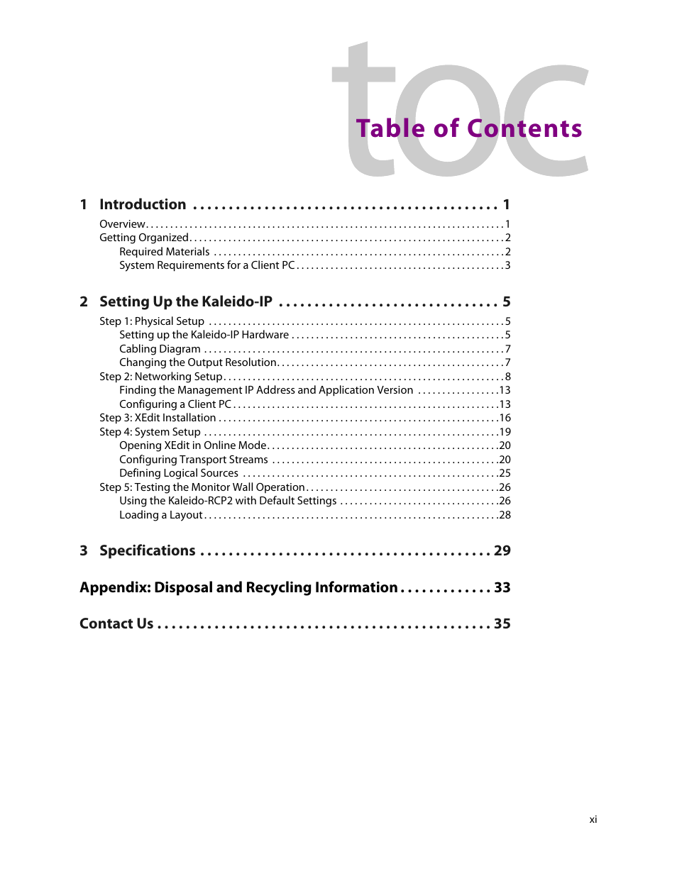 Grass Valley KALEIDO-IP X300 v.7.80 User Manual | Page 11 / 47