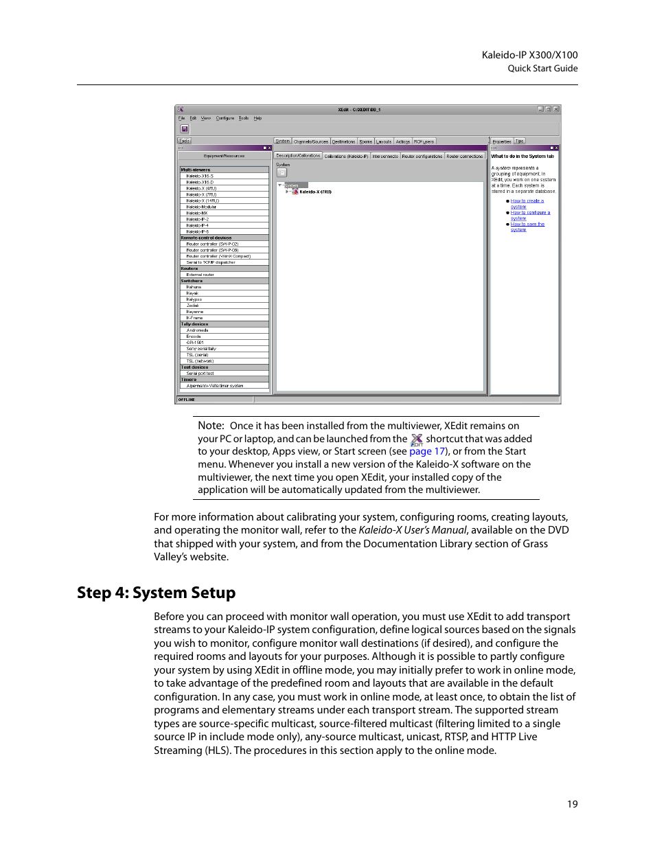 Step 4: system setup | Grass Valley KALEIDO-IP X300 v.7.80 User Manual | Page 31 / 47