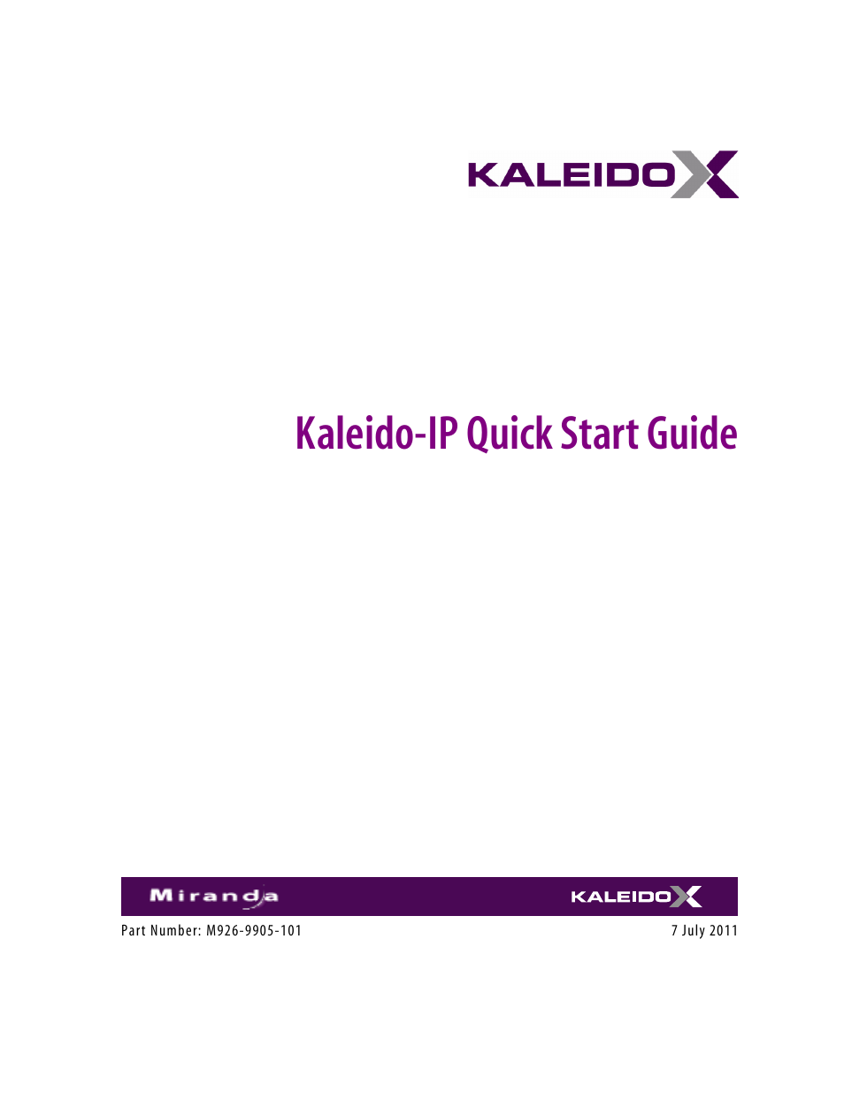Grass Valley Kaleido-IP v.6.02 User Manual | 41 pages