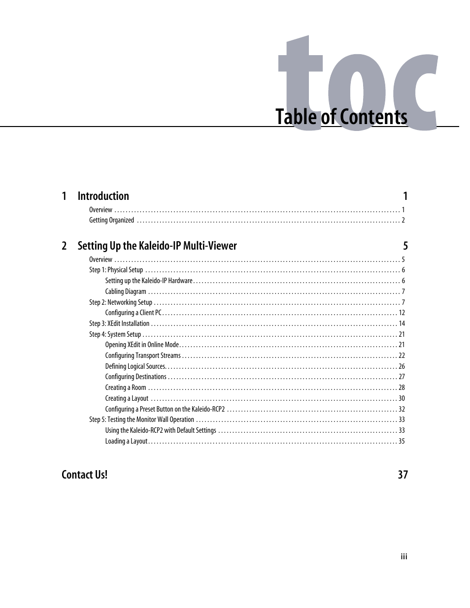 Grass Valley Kaleido-IP v.6.02 User Manual | Page 3 / 41