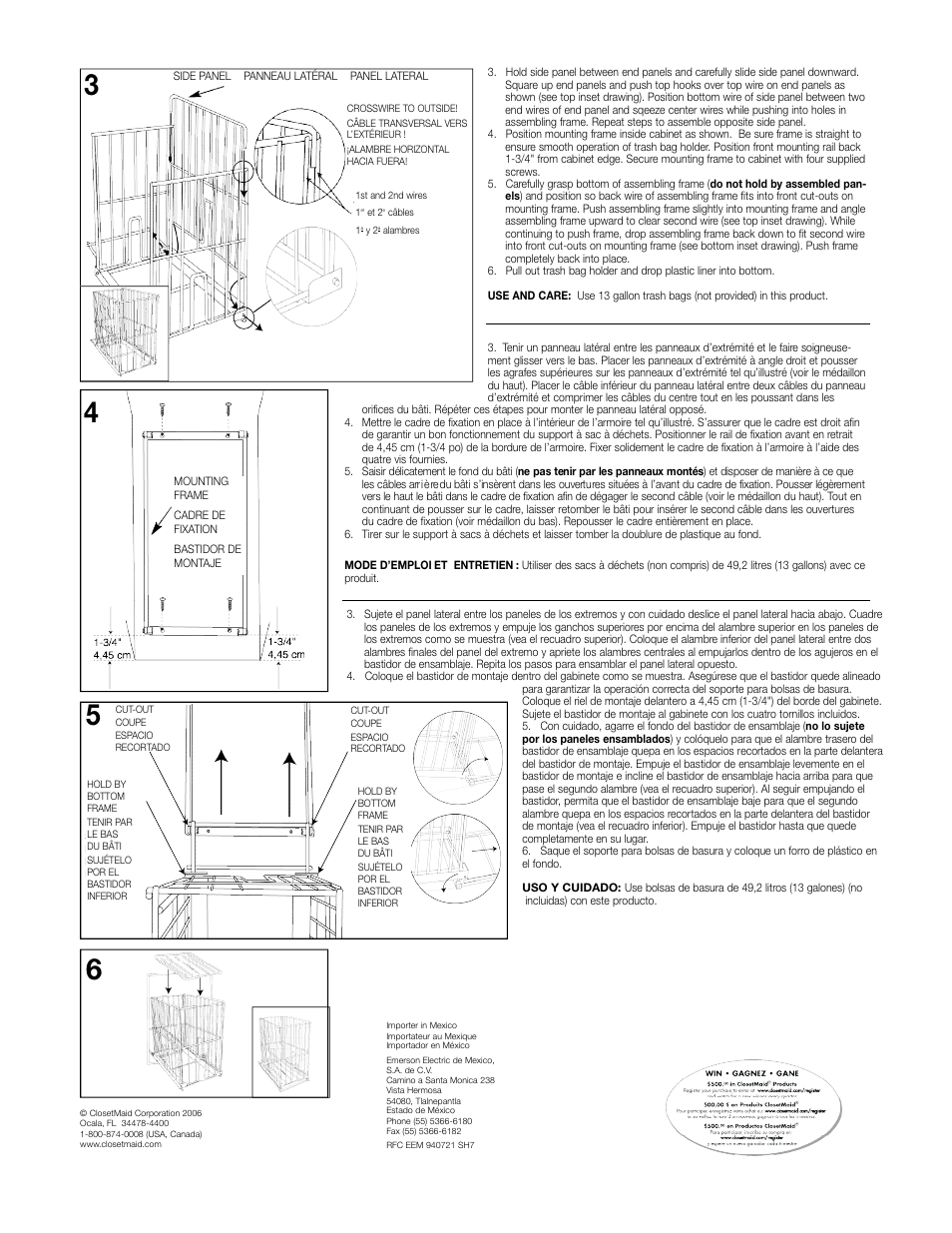 Closet Maid Large Trash Bag Holder 3024 User Manual | Page 2 / 2