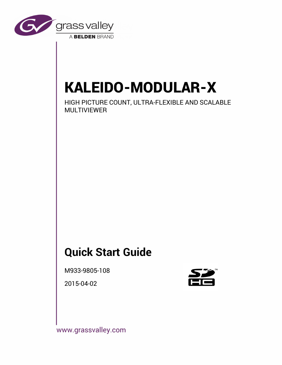 Grass Valley Kaleido-Modular-X v.7.70 User Manual | 53 pages