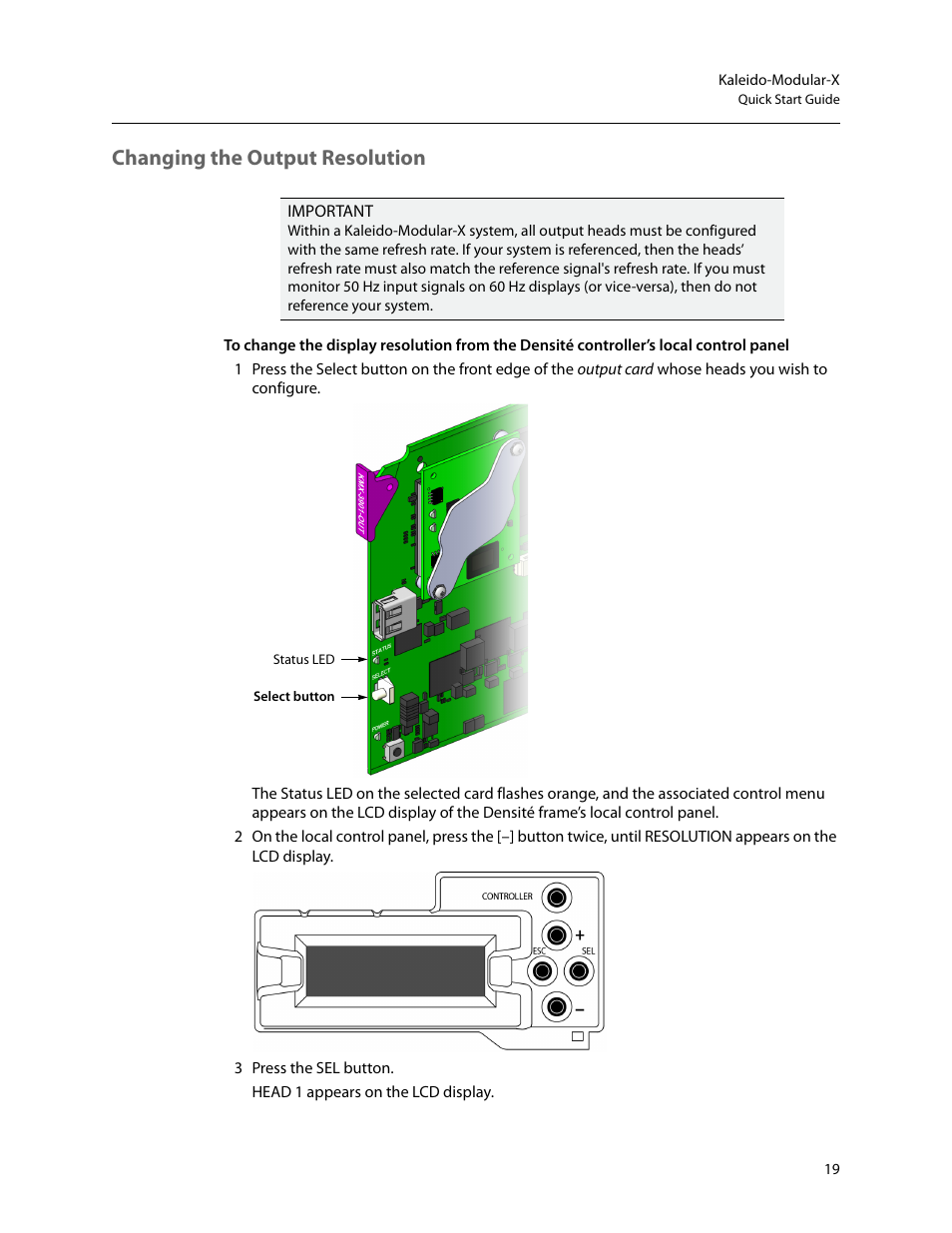 Changing the output resolution | Grass Valley Kaleido-Modular-X v.7.70 User Manual | Page 23 / 53