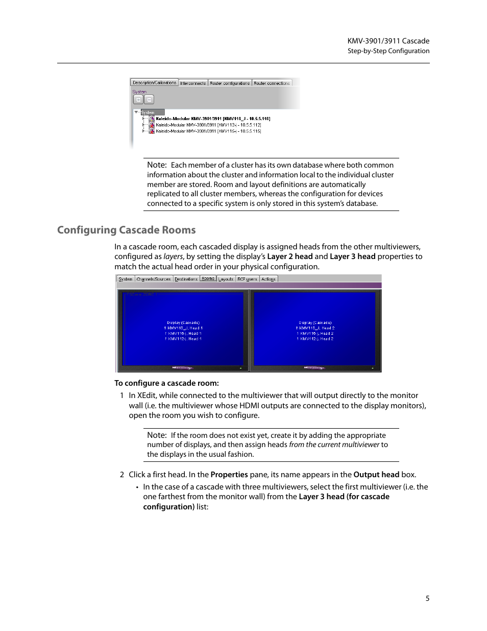 Configuring cascade rooms | Grass Valley KMV-3901 Apr 13 2015 User Manual | Page 7 / 13